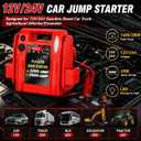 Car Battery Jump Starter - FlyAuto 2800/1400 Amp 12V 24V Heavy Duty Jump Box, Works with Truck Tractor Excavator Automotive Engine Starter Battery Charger Booster Jumper Box with USB/DC Power Unit