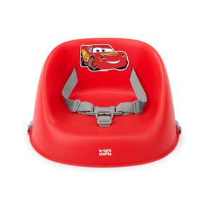 Bright Starts Disney Cars My Spot Easy-Clean Baby Booster Feeding Chair, 3-Point Harness, Washable Removable Straps, Red