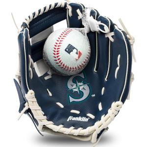 Franklin Sports MLB Youth Teeball Glove and Ball Set - Kids Baseball and Teeball - Perfect First Kids Glove - 9.5"