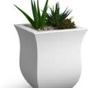 Mayne 5873-W Polyethylene Planter, White 16x16