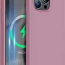 Miracase for iPhone 15 Pro Max Case, [with 2X Screen Protectors], Compatible with MagSafe, Liquid Silicone Case Shockproof Drop Protection Phone Case for 15 Pro Max, Blackcurrant Magnetic