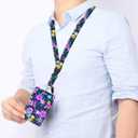 ID Badge Holder with Retractable and Detachable Lanyard, Cute Badge Reel Breakaway Lanyard with Carabiner Clip for Women, Teachers, Nurses, Students, Perfect Work and Office(Flower Purple)