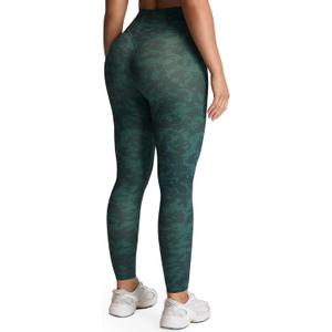 Aoxjox High Waisted Workout Leggings for Women Tummy Control Buttery Soft Yoga Metamorph Deep V Pants 26" (Cloud Dark Green, Small)
