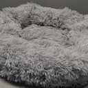 WESTERN HOME WH Calming Soft Round Dog & Cat Bed, Anti-Anxiety Donut Cuddler Warming Cozy Fluffy Faux Fur Plush Cushion Bed for Small Medium Dogs and Cats (20"/24"/27"/30"), Light Grey