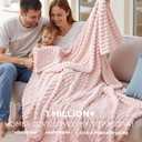 Bedsure GentleSoft Blankets Queen Size for Bed - Cozy Soft Blankets for Women, Cute Large Fleece Throws for Girls, Crystal Pink, 90x90 Inches
