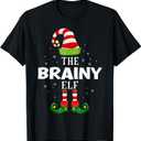 The Brainy Elf Christmas PJS Matching Pajama T-Shirt, L