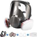 6800 Reusable Respirator Mask with Filters, Full Face Respirtor Organic Vapor Cover Mask, Dustproof Face Cover for Paint Spray,Chemical Work Protection