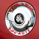 TOOLEPIC for Dodge Challenger Accessories-Snarling Hellhound Fuel Gas Tank Door Cover Overlay with Feed The Beast Design,Unique Car Accessory Perfect for Customization [Gas Tank Cover Not Included]