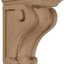 Ekena Millwork CORW04X04X07DERW Devon Traditional Wood Corbels, 4"W x 4"D x 7 1/2"H, Rubberwood