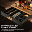 Sephyroth Cologne Organizer for Men 4 Tier of Elevated Cologne Display Shelf with Drawer Storage Perfume Organization and Storage Display Risers,Great Gift for Man(BlackWalnut)
