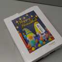 4 FT Hanukkah Inflatable Outdoor Decorations, Chanukah Gnomes Holding Menorah and Gift Box Blow up,Build-in Led Light for Party Yard Holiday Outdoor Decor