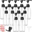 Tanlade 12 Pcs Glass Pump Bottle Dispenser 4 oz Travel Bottles with Pump Refillable Glass Containers for Toiletries Lotion Liquid Soap Shampoo Essential Oils Cosmetic Travel Accessories(Clear)