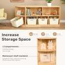 WINGYZ Rubber Wood Corner Cabinet, 2-Tier Montessori Shelf, 2 Shelf Bookcase Toy Storage Organizer, Montessori Bookshelf for Kids Rooms, Classroom, Playroom, Nursery, Daycare, Child-Safe, 11.8"D x 11.8"W x 23.6"H