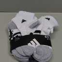 adidas Unisex Kid's Quarter Ankle Socks for Boys and Girls Youth (6-Pack) Athletic Cushioned and Comfortable M