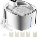 Wireless Cat Water Fountain Stainless Steel, 135floz/4L Battery Operated Automatic Pet Fountain, Cordless Cat Water Dispenser Pet Drinking Water Fountain for Multi cat Cats Dog Outdoor