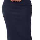 BTFBM Women's Pencil Skirt 2026 Spring Below Knee Bodycon Stretch High Waist Midi Skirts for Business Casual Office Work (Blue, L)