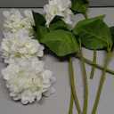 Kimura's Cabin 6pcs White Hydrangea Artificial Flowers Silk Fake Hydrangeas Faux Hydrangea Flowers with Stems for Wedding Bouquets Arrangement Home Table Centerpieces Baby Shower Party Decoration