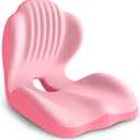 Ergonomic Seat Cushion, Office Chair Seat Cushions with L-Shaped Integrated Design, Memory Foam Orthopedic Cushion with Coccyx Hollow, Lumbar Support & Tailbone Pain Relief for Long Sitting (Pink)