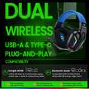 WESEARY Wireless Gaming Headset for PS5, PS4, PC, Switch & Mac, 20ms Ultra-Low Latency, 2.4GHz USB & Bluetooth 5.4 Gaming Headphones with Mic, 50H Battery Life, 3D Spatial Audio, Dynamic Lighting