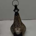 11.6inch Moroccan Lantern Lamp Decorative Candle Holders for Ramadan Decorations, Hanging, Outdoor Patio or Porch, Indoor Home Decor Gold