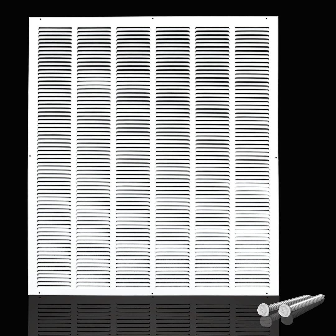 Engera Return Air Grille - Sidewall and Ceiling - HVAC Vent Duct Cover Diffuser - White 24" x 24" [Outer Dims: 25.75w X 25.75"h]