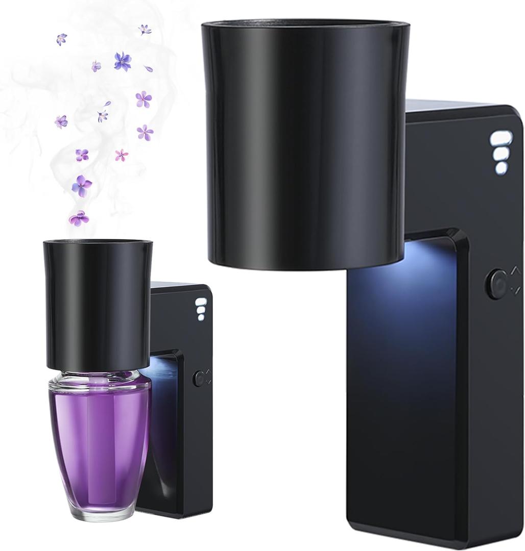 ROSSEX 2 PCS Wall Fragrance Plug in with Night Light and Oil Diffuser Plug with Upgraded Fragrance Concentration Control, Compatible with Bath and Body Works WallFower for Home, Black