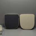 D-Shaped Chair Cushions, 2" Thick Dining Chair Pads with Ties and Removable, Machine-Washable Cover, 17" x 16", Set of 4, Oatmeal Beige