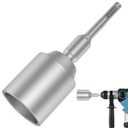 SDS Plus T-Post Ground Rod Driver, 30/45/65mm Forged Steel Drill Bit Driver, Heavy Duty Hammer Drill Rod Converter, Save Time Ground Rod Driver Tool for Rotary Hammer Drill Ground Rods (1.77inch)