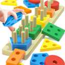 Montessori Toys for 1 2 3 Year Old Boys Girls Toddlers, Wooden Sensory Toys for Ages 2-4, 1 2 Year Old Boy Girl Birthday Gifts, Educational Toddler Learning Puzzles