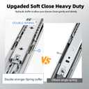 3/4" Thick 300Lbs Soft Close Heavy Duty Drawer Slides 1 Pair 16 18 20 22 30 32 36 40 Inch Full Extension Ball Bearing Self Slow Closing Rails Cabinet Tool Box RV Runners Tracks Glides-40
