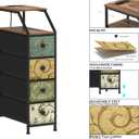 Tohomeor Narrow Dresser Tall Skinny Storage Tower Vertical Slim Chest of Drawers with Charging Station Small Nightstand Side Table for Bedroom, Bathroom, Small Spaces (Retro Flower, 4 Drawers)