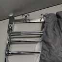 BESy Towel Racks with Foldable Towel Bar Hooks Wall Mounted Polished Chrome