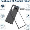 Sisyphy Aramid Fiber Case for Samsung Galaxy Z Fold 6 5G with Carbon Fiber Texture (Black 1500D), Super Slim Protective Cover Skin, Soft Touch Sturdy Durable Snap-on Back Cover