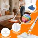 Snap Grip Mini Mop, Zero Touch Mini Mops, Gap Dust Cleaner Flat Mops with Locking Head & Sweeping Cloths, 92cm Long Handle Mopping Sweeper Stick for Multi Cleaning (1*mop+5*Cloth)