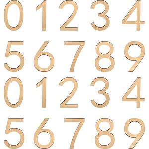 uxcell 20Pcs Self Adhesive Mailbox Numbers, 4" Acrylic Door Address Sign Stickers, Raised 3D Effect, for Residence, Apartment, Office Room, Mailbox (Number 0-9, Gold Tone)