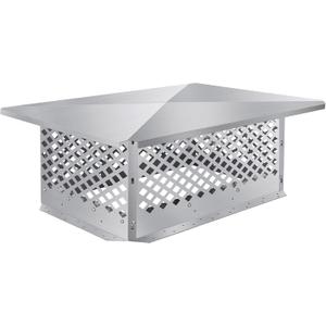 Chimney Cap, Chimney Cover, Bottom Installation Method Adjustable to Fit Outside Existing Clay Flue Tile Dimensions All Stainless Steel Structure, with Meshes, Bolts, Screws (14" x 34")