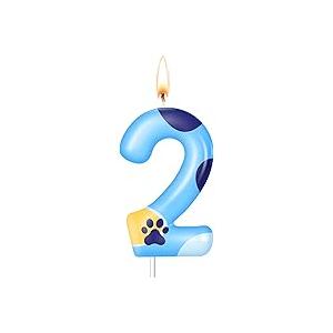 Blue Dog Paw Birthday Candle (2)
