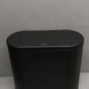 Sooyee 10 Liter Rectangular Plastic Trash Can Wastebasket with Press Type Lid,2.4 Gallon Garbage Container Bin for Bathroom,Powder Room,Bedroom,Kitchen,Craft Room,Office (Black)