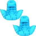 Tudomro Egg Chair Cushion Filling 2.58 kg 51 x 37 Inch Replacement Rocking Wicker Chair Cushions High Back Swing Hammock Hanging Cushion for Indoor Outdoor Patio(Azure,2 Pcs)