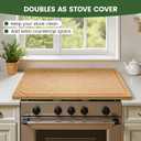 Kikcoin 3020 Bamboo Cutting Boards for Kitchen, Heavy Duty Wooden Cutting Boards, Healthy Extra Large Chopping Boards with Deep Juice Groove and Handle, Oversized Stove Top Cover, Natural