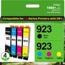 Compatible Ink Cartridges Replacement for HP 923 Ink Cartridges, (Without Chip) 4-Pack Black Cyan Magenta Yellow, Work for OfficeJet Pro 8120e 8125e 8130e 8135e 8138e 8139e Printers