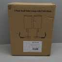 Bedside Table Lamp with Marble Base: Pull Chain Switch 3-Way Dimmable | Linen Fabric Shade & Golden Pole Small Nightstand Lamps 18.5 Inches for Bedrooms, Office, Dinning Room, Set of 2