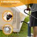 Inflatable Tent for Camping 4-6 Person, Blow Up Glamping Tents with Pump, Quick Setup Cabin Air House with Panoramic Skylight and Front Canopy, Waterproof Oxford Family Outdoor Shelter, Beige