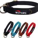 Dog Collar Polyester Cotton Webbing with Neoprene Inner Quick Release Bronze-Colored Buckle for Small Dogs (Black, S)