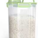TBMax Small Rice Storage Container -5 Lbs Cereal Dispenser with Measuring Cup, Airtight Dry Food Container Bin for Kitchen Pantry Storage Organization -Green