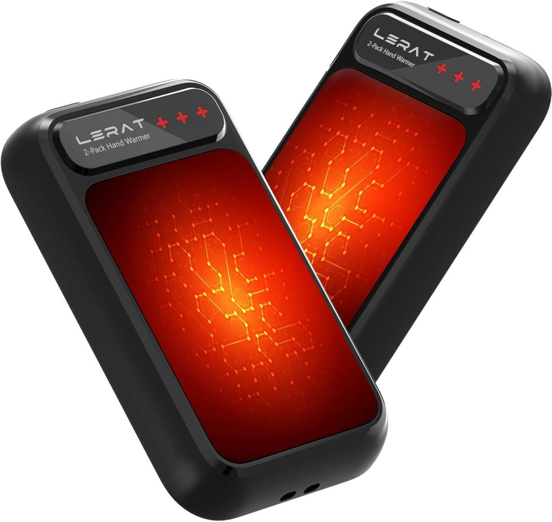 Hand Warmers Rechargeable 2 Pack, Electric Hand Warmers, Fast Heating, Portable Pocket Heater, 2 in 1 Quick Charge Hand Warmer for Outdoor Indoor, Warmer Gift for Christmas, Golf, Camping