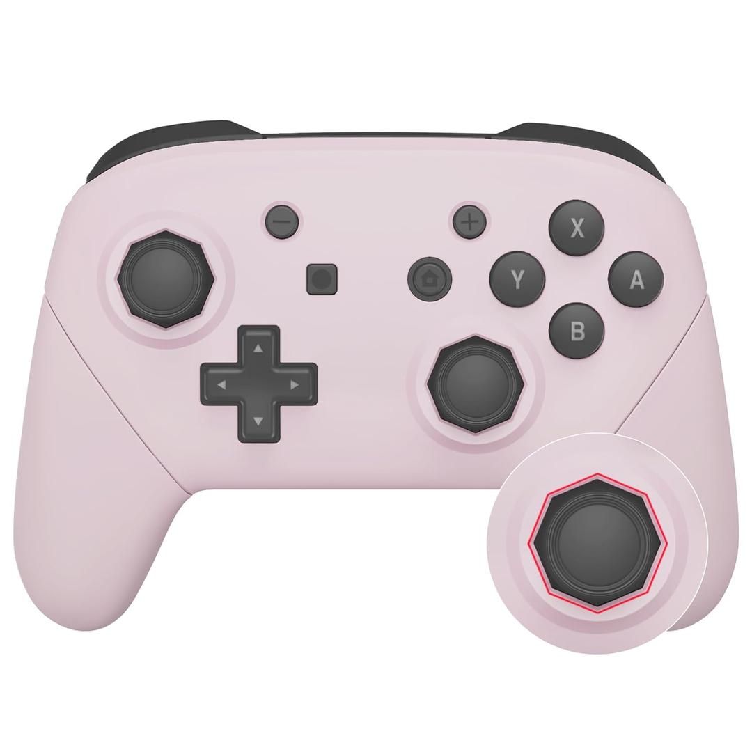 eXtremeRate Cherry Blossoms Pink Octagonal Gated Sticks Faceplate Backplate Handles Cover, DIY Replacement Hand Grip Housing Shell for Nintendo Switch Pro Controller - Controller NOT Included