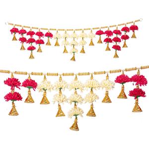 Traditional Toran Artificial Flower Bandanwaar Hanging for Home Wall Door Temple Festival Wedding Party Decoration & Gifting (Design-1)
