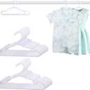 60 Pack White Baby Hangers 11.42 Inch & 12.91 Inch Each 30 Pack - Kids Non-Slip Clothes Hangers for Infant & Child, Durable Plastic Children's Hangers for Closet, Pants, Coats, Skirts