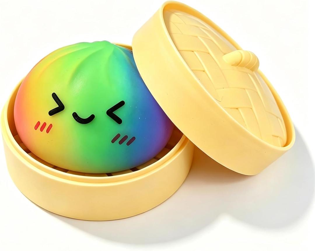 Colorful Dumpling Squishies New Mystery Rainbow Squishies Dumpling with Box Stress Relief Balls Sensory Toys Desk Squeeze Toys Gift